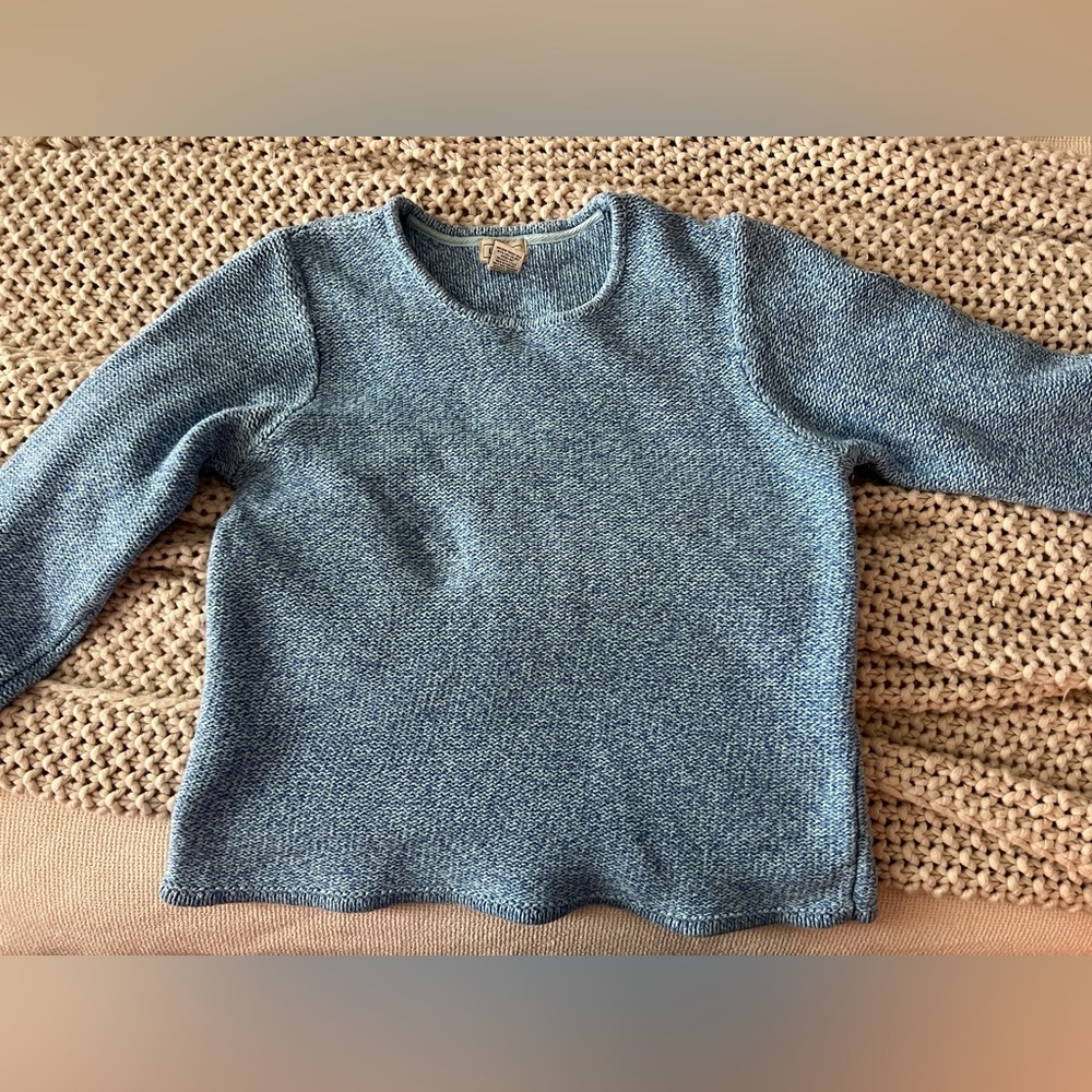 100% Cotton - L.L. Bean Light Blue Knit Sweater